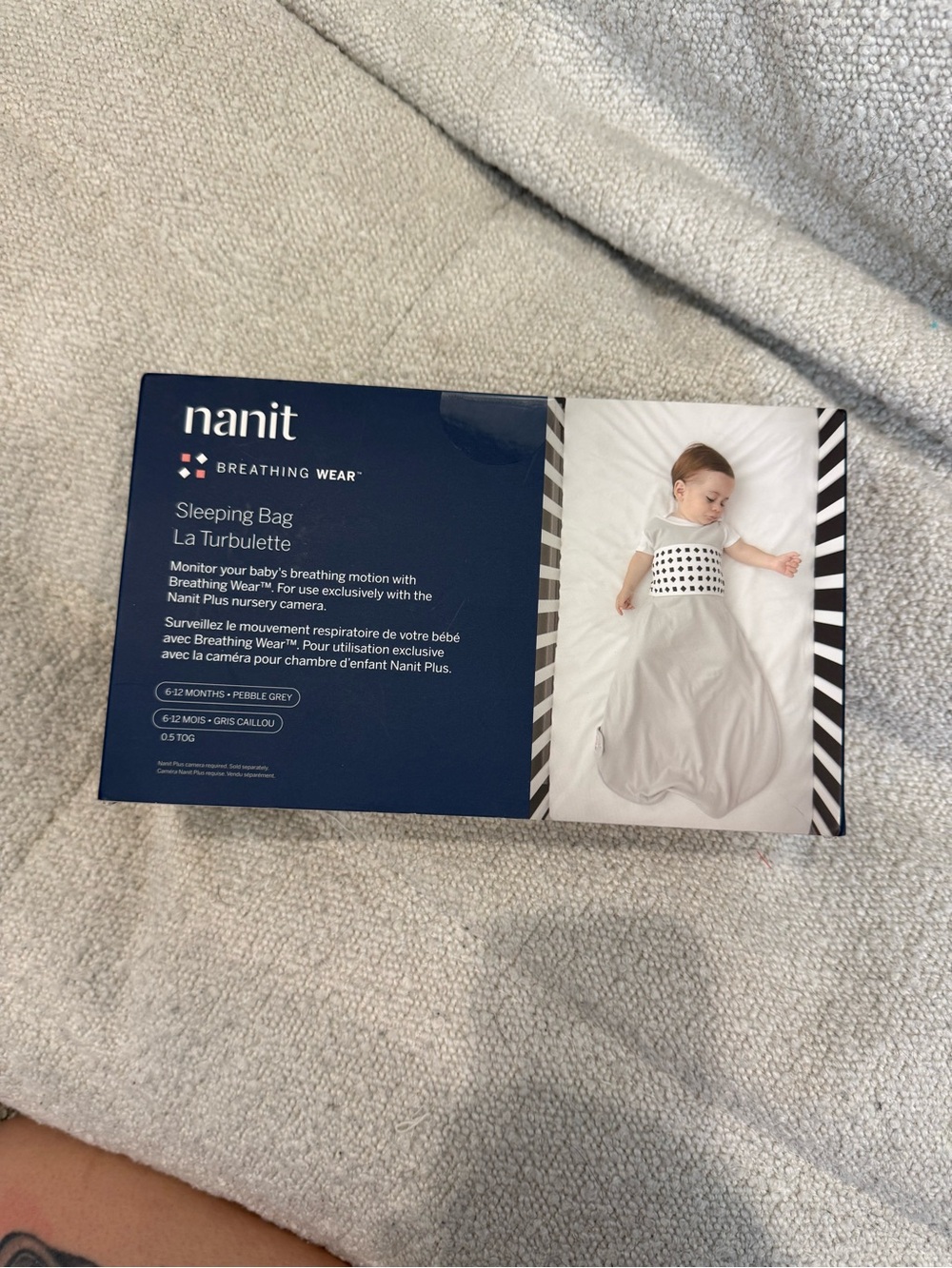 Nanit Pebble Grey Sleeping Bag - Kids Sleep Sack with Breathing Wear, 6-12 Month